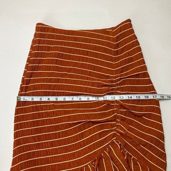 SCOTCH & SODA Orange Pin Striped Puff Sleeve Blouse & Ruched Skirt Size S - Picture 13 of 14